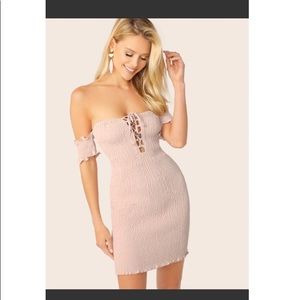 LACE UP BODYCON MINI DRESS